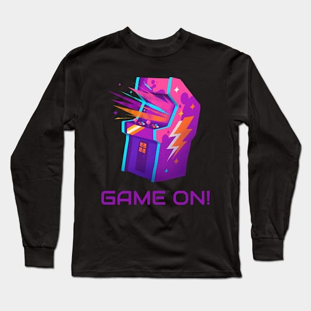 GAME ON VIDEO GAME ARCADE Long Sleeve T-Shirt by TeeNZ